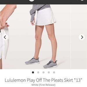 lululemon athletica White Play Off The Pleats Skort